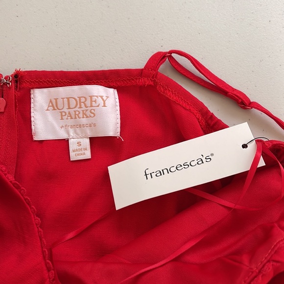 Francesca’s Collection Jumpsuit Womens Dress Small Red Audrey Parks New - Picture 7 of 11